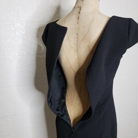 Sonia Pena Couture Black Color Block Dress Size 8 - Picture 7 of 8